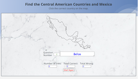 Find the Central American countries and Mexico