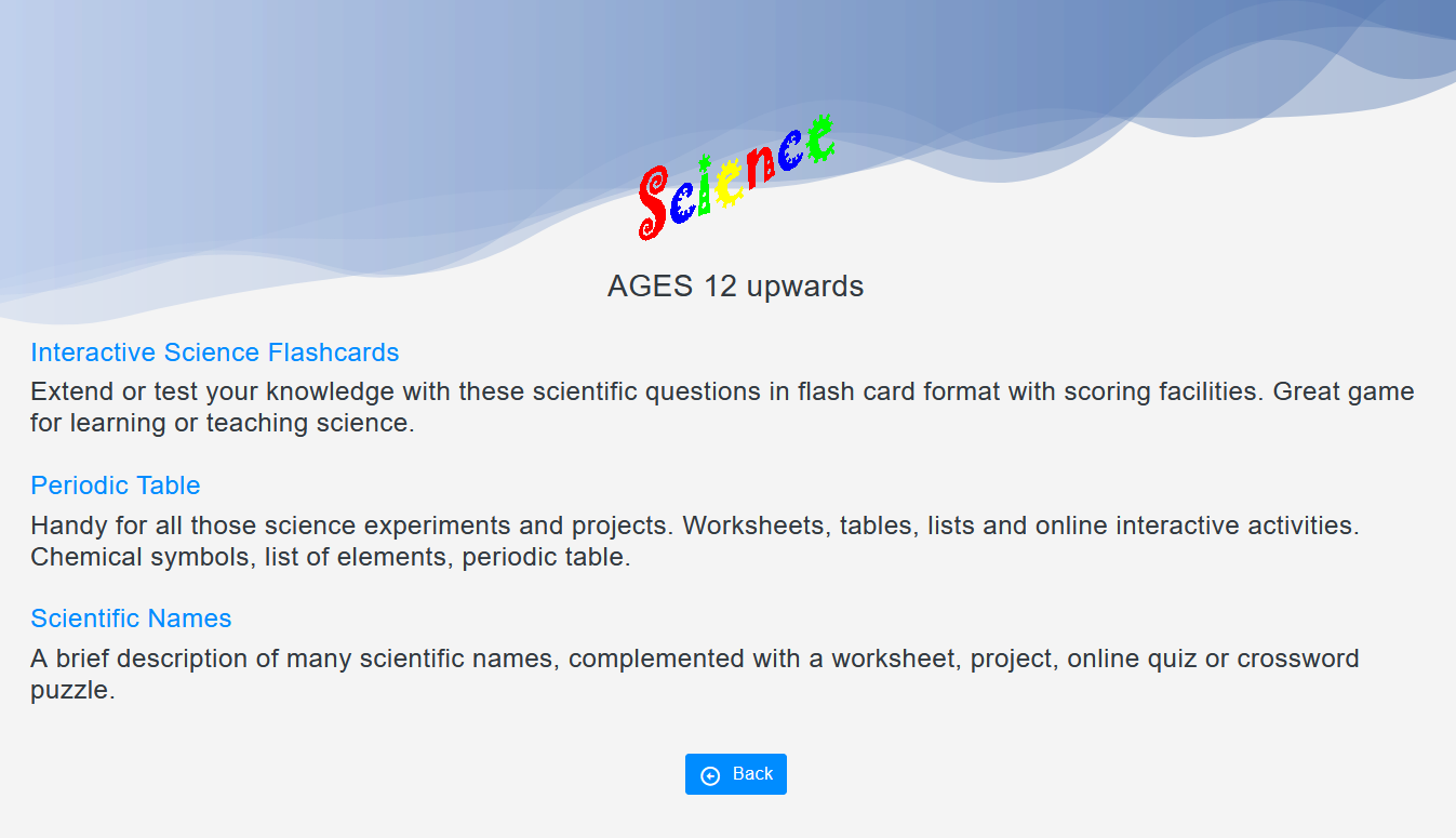 Teaching tools for science age 12+